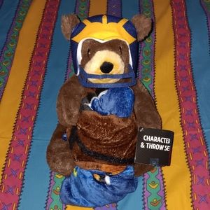 New Bear And Blanket Michigan Wolverines Football Plush Vintage